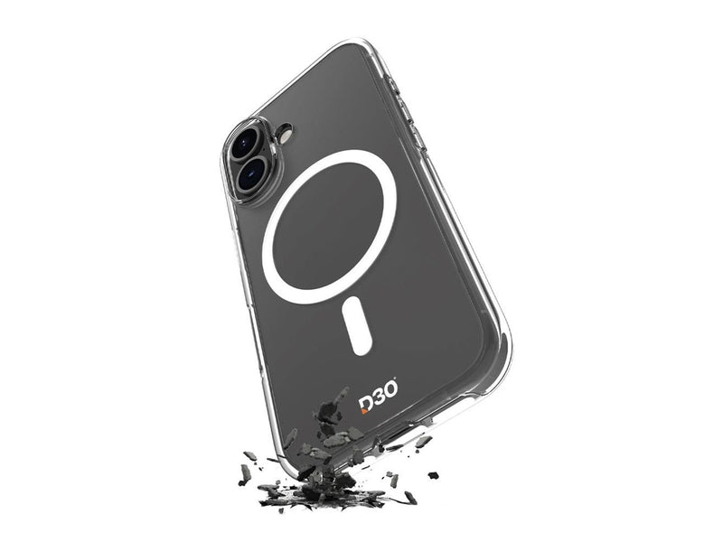 Puro Impact Clear D3O MagSafe Silicone Case for iPhone 16 - Transparent