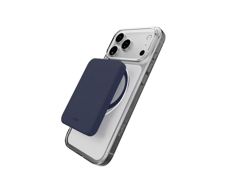 Puro Lite Mag TPU+PC Case Compatible with MagSafe for iPhone 17 Pro Max - Transparent with Blue Ring