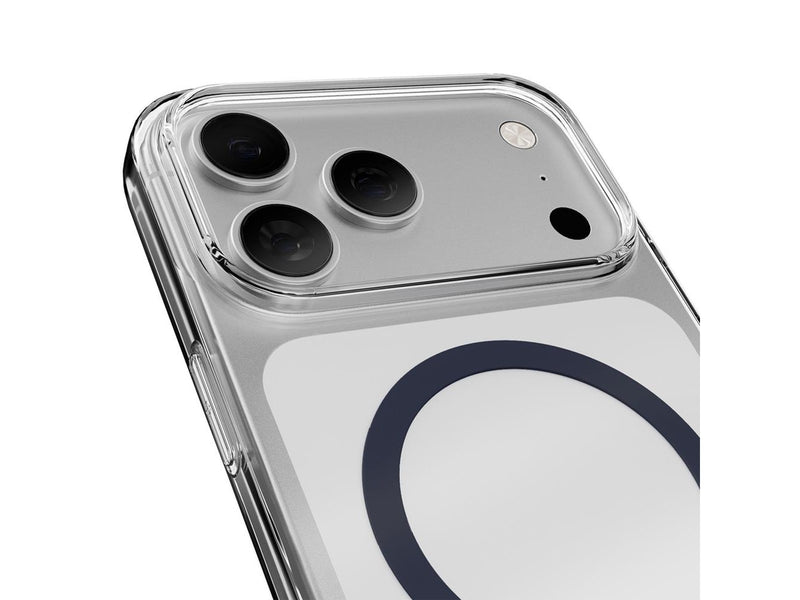 Puro Lite Mag TPU+PC Case Compatible with MagSafe for iPhone 17 Pro Max - Transparent with Blue Ring