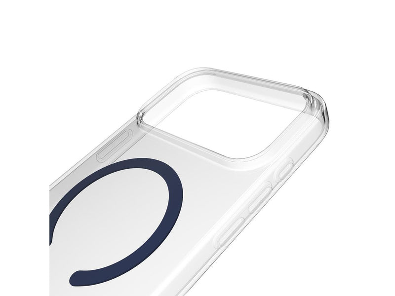 Puro Lite Mag TPU+PC Case Compatible with MagSafe for iPhone 17 Pro Max - Transparent with Blue Ring
