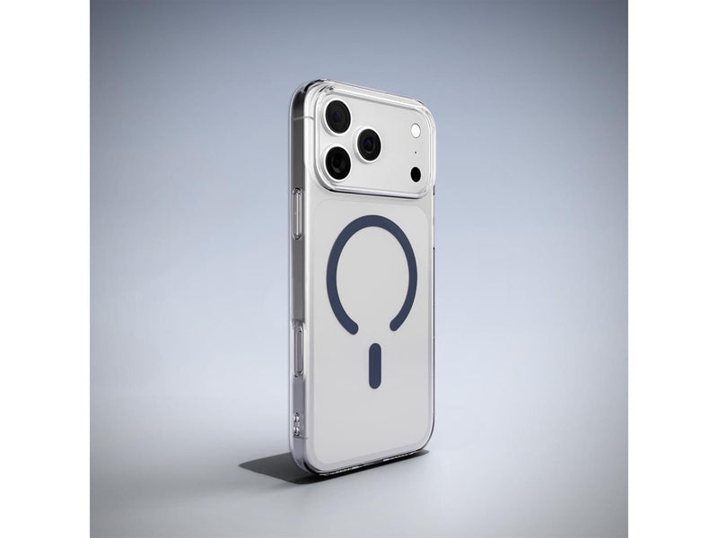Puro Lite Mag TPU+PC Case Compatible with MagSafe for iPhone 17 Pro Max - Transparent with Blue Ring