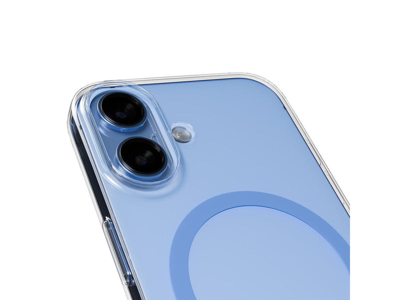 Puro Lite Mag TPU+PC Case Compatible with MagSafe for iPhone 17 - Transparent with Blue Ring