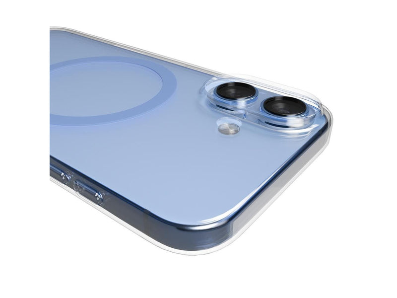 Puro Lite Mag TPU+PC Case Compatible with MagSafe for iPhone 17 - Transparent with Blue Ring