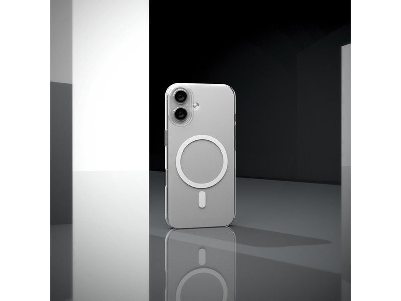 Puro Lite Mag TPU+PC Case Compatible with MagSafe for iPhone 17 - Transparent with White Ring
