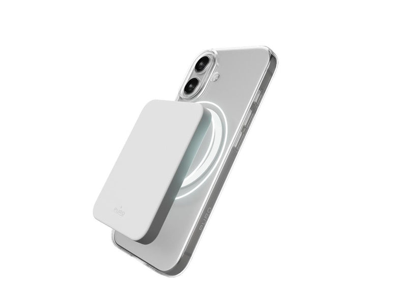 Puro Lite Mag TPU+PC Case Compatible with MagSafe for iPhone 17 - Transparent with White Ring