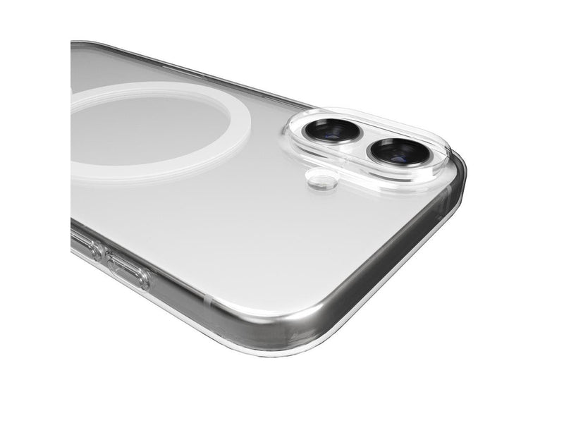 Puro Lite Mag TPU+PC Case Compatible with MagSafe for iPhone 17 - Transparent with White Ring