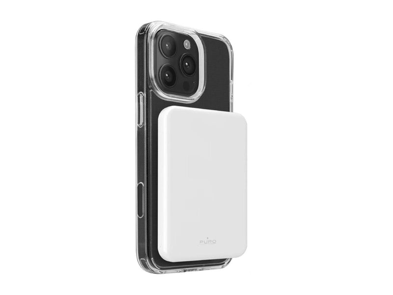 Puro Mag Plus 5000mAh 20W Qi2 compatible with MagSafe 1x USB-C Power Delivery - white - 5000 mAh