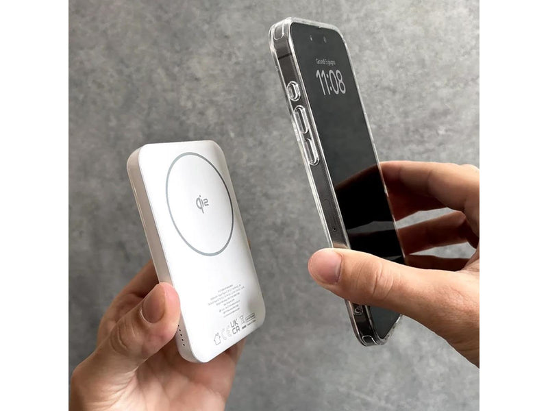 Puro Mag Plus 5000mAh 20W Qi2 compatible with MagSafe 1x USB-C Power Delivery - white - 5000 mAh