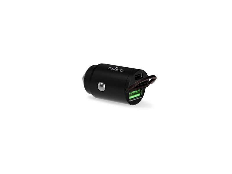 Puro Mini 30W Power Delivery USB-C USB-A Car Charger - Black