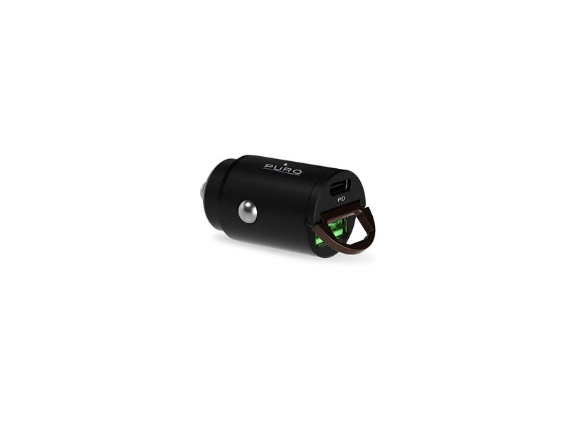 Puro Mini 30W Power Delivery USB-C USB-A Car Charger - Black