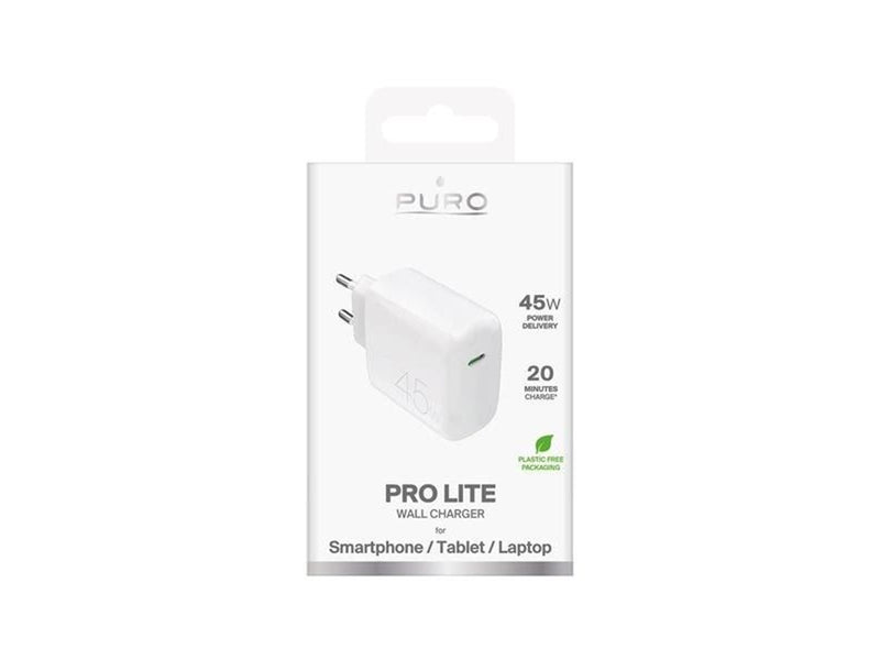 Puro PROLITE 45W USB-C wall charger - white