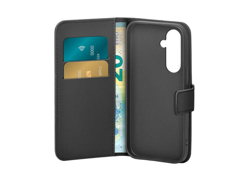 Puro PU Leather Booklet Case with Flap and Wallet for Samsung Galaxy S25+ - Black