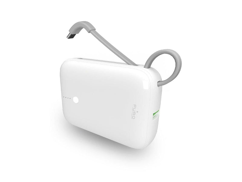 Puro Power Link 10 Plus 10000 mAh powerbank with built-in USB-C cable – white - 10000 mAh