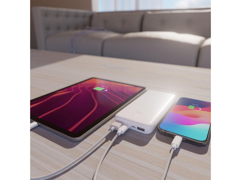 Puro Powerbank White 10000mAh 12W 2xUSB-A + USB-C - White - 10000 mAh
