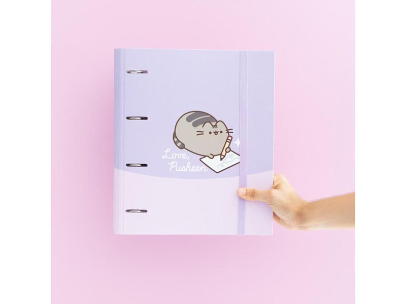 Pusheen - A4 binder from the Moments collection - 4 rings elastic band