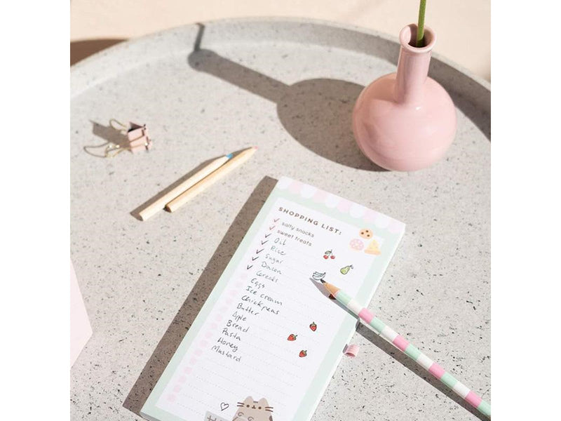 Pusheen - Magnetic notebook / shopping list for the fridge + pencil - 10 x 21 cm