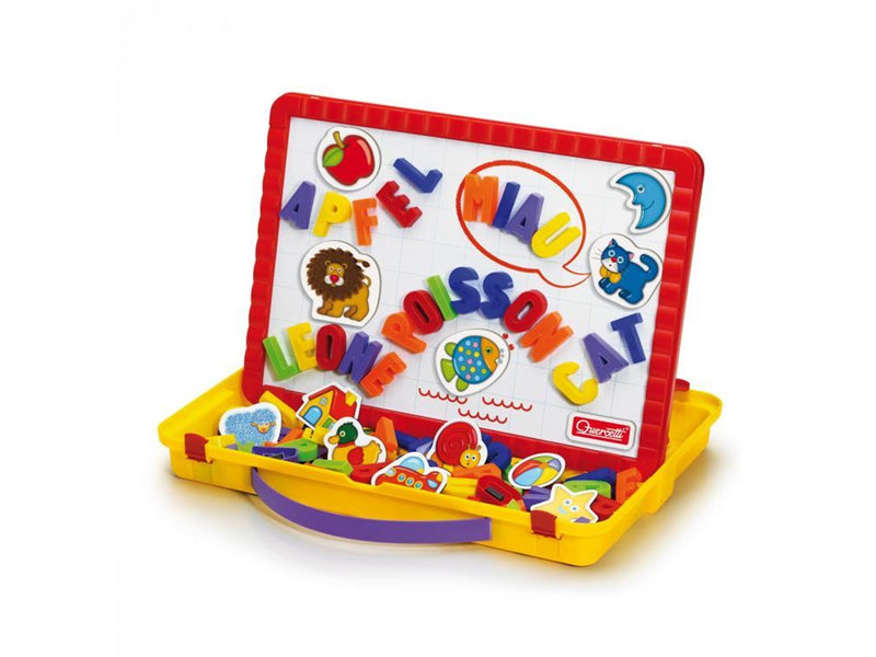 Quercetti - Magnetic Board Letters in Storage Case