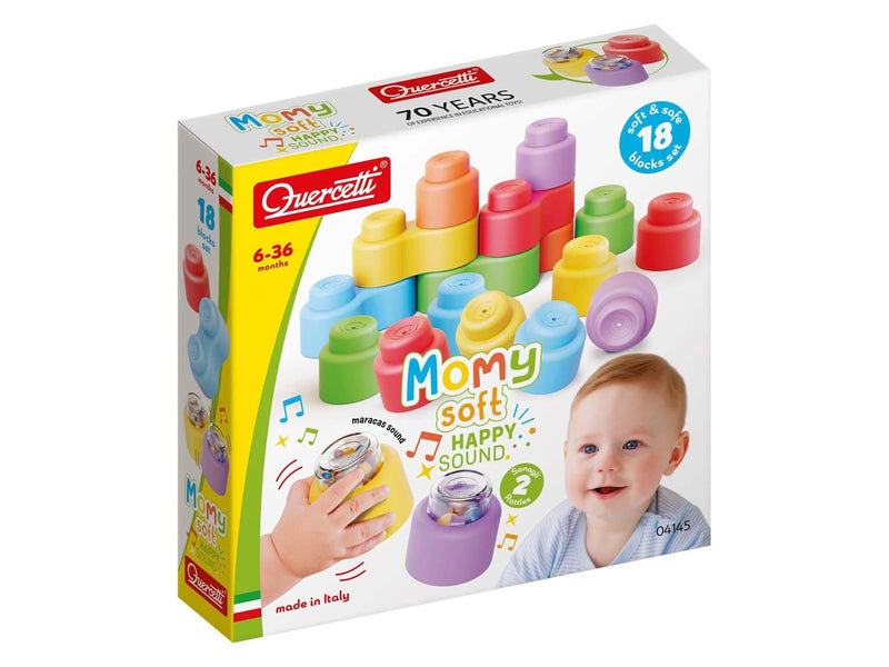 Quercetti - Momy Soft Building Blocks with Sound 18 pcs.