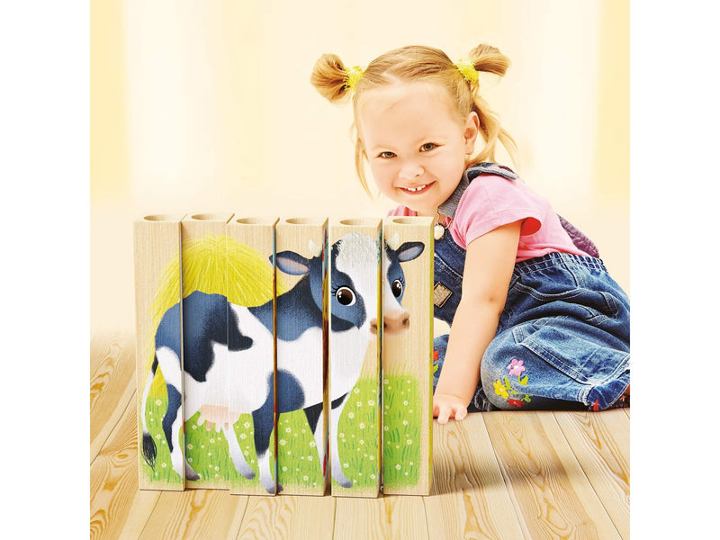 Quercetti PlayBio Four Wooden Puzzles: Farm Animals