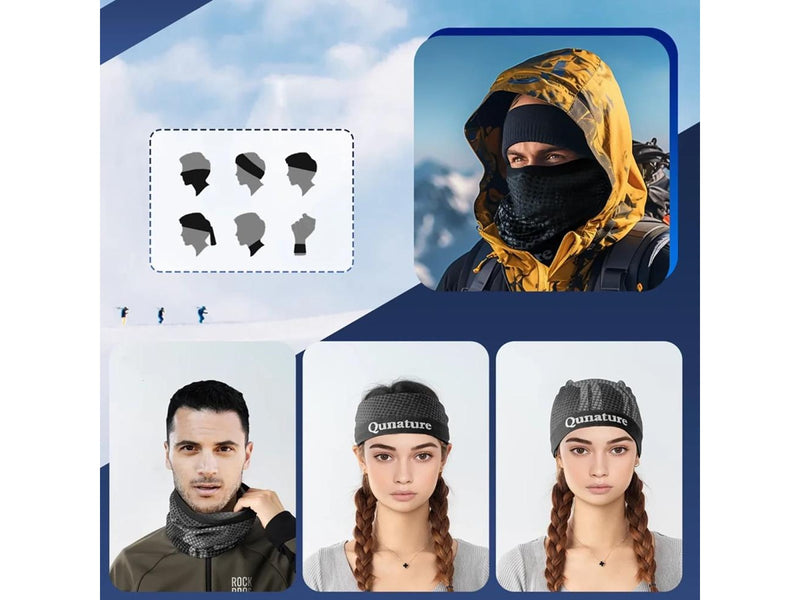Qunature 11230014002 ski scarf sports bandana universal size - black