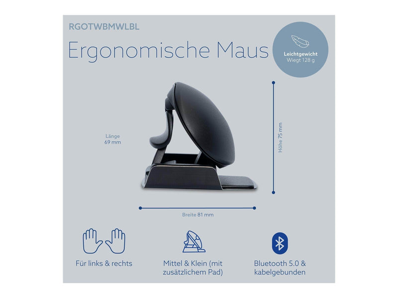 R-Go Tools R-Go Ambidextrous Ergonomic mouse Twister - Vertical mouse (Schwarz)