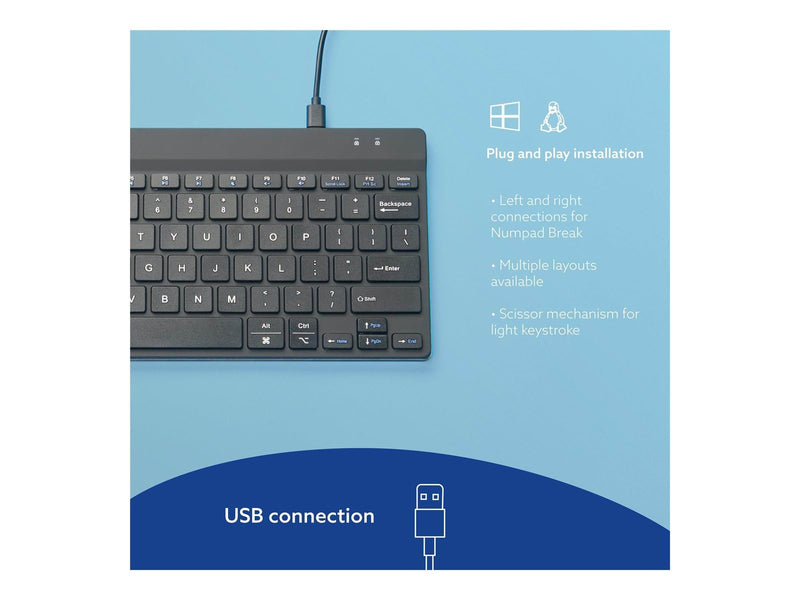 R-Go Tools R-Go Compact Break - Tastatur - Deutsch - Schwarz *DEMO*