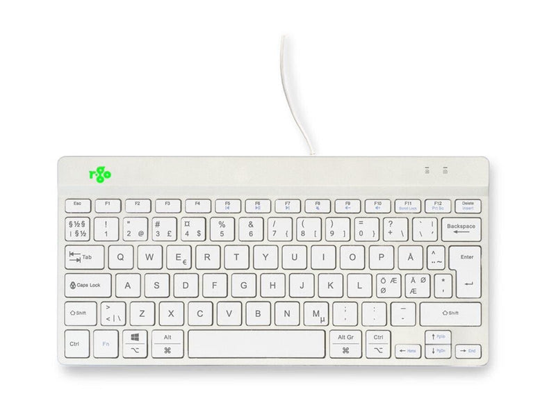 R-Go Tools R-Go Compact Break - keyboard - with integrated break indicator - QWERTY - Nordic - white Input Device - Tastatur - Nordic ISO - Weiss