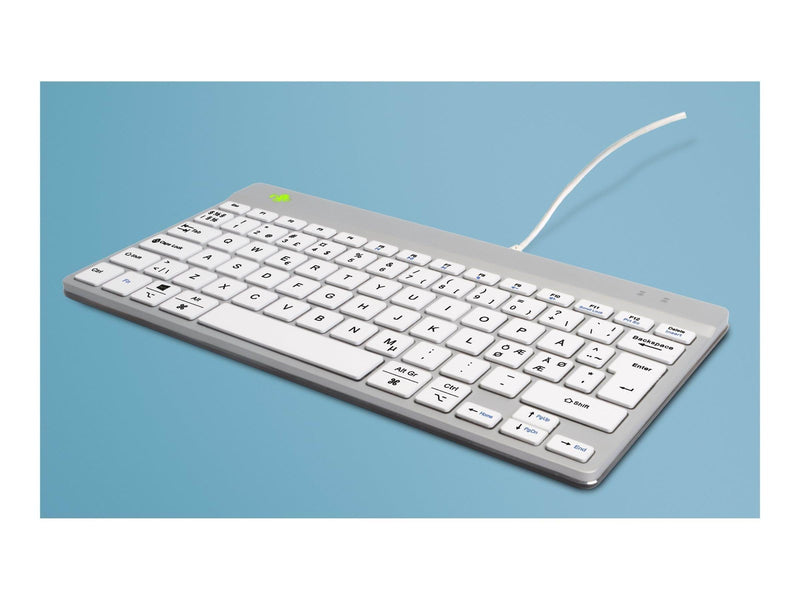 R-Go Tools R-Go Compact Break - keyboard - with integrated break indicator - QWERTY - Nordic - white Input Device - Tastatur - Nordic ISO - Weiss