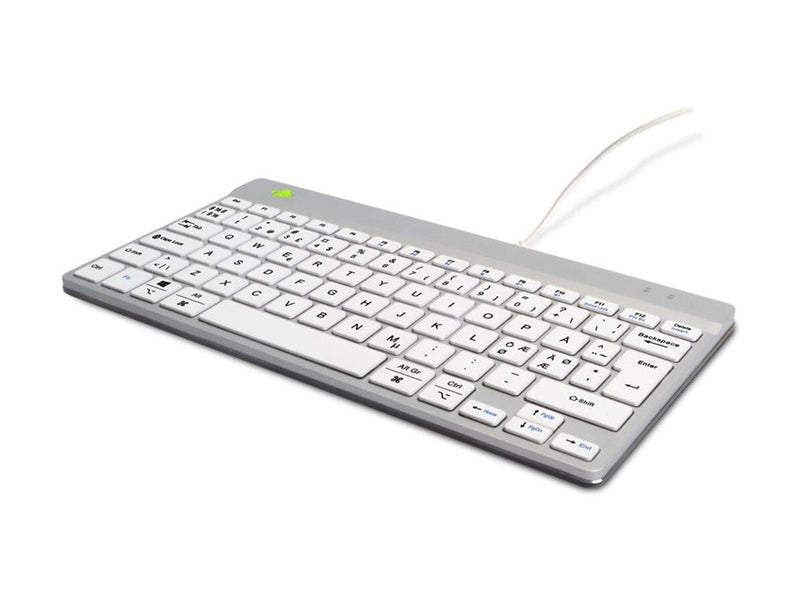 R-Go Tools R-Go Compact Break - keyboard - with integrated break indicator - QWERTY - Nordic - white Input Device - Tastatur - Nordic ISO - Weiss