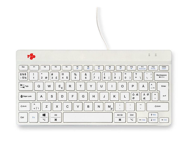 R-Go Tools R-Go Compact Break - keyboard - with integrated break indicator - QWERTY - Nordic - white Input Device - Tastatur - Nordic ISO - Weiss