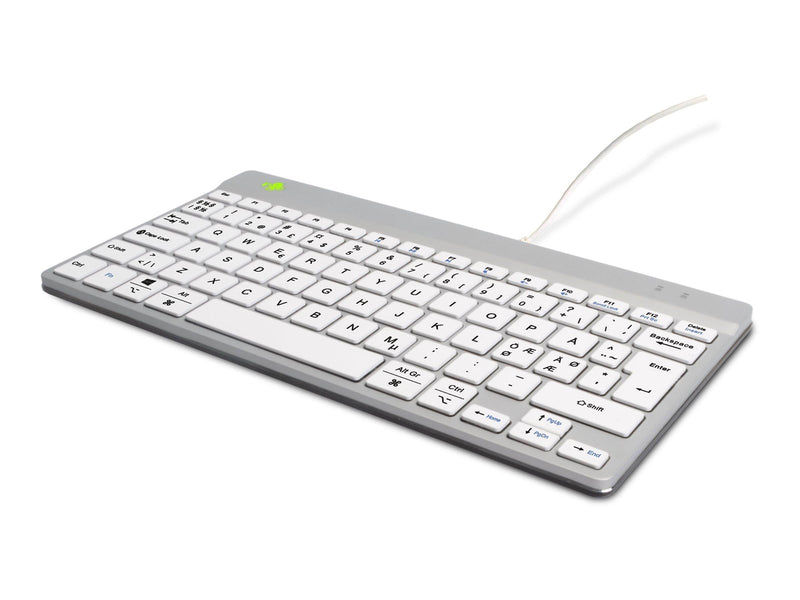 R-Go Tools R-Go Compact Break - keyboard - with integrated break indicator - QWERTY - Nordic - white Input Device - Tastatur - Nordic ISO - Weiss