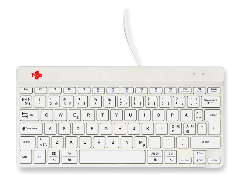 R-Go Tools R-Go Compact Break - keyboard - with integrated break indicator - QWERTY - Nordic - white Input Device - Tastatur - Nordic ISO - Weiss