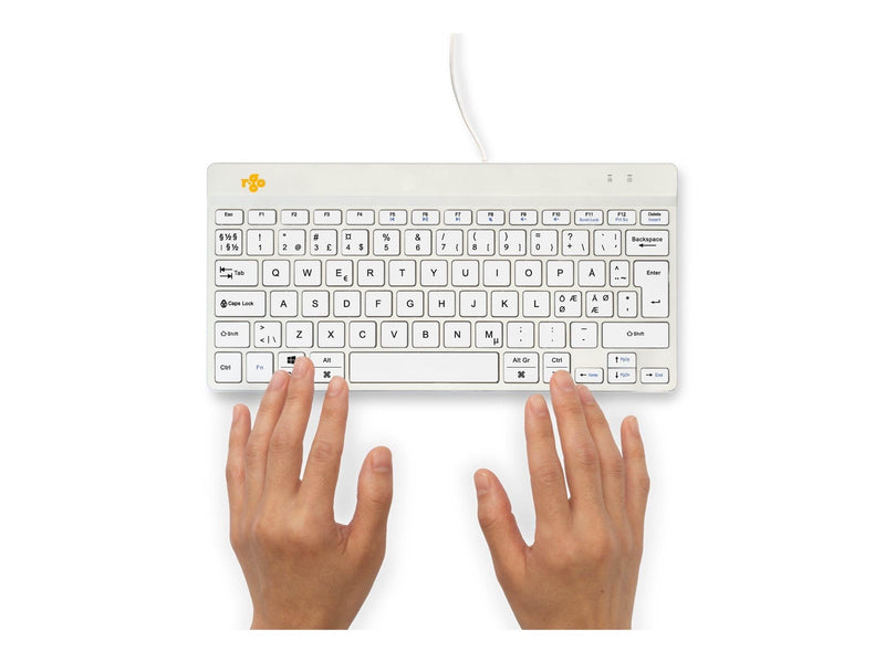 R-Go Tools R-Go Compact Break - keyboard - with integrated break indicator - QWERTY - Nordic - white Input Device - Tastatur - Nordic ISO - Weiss