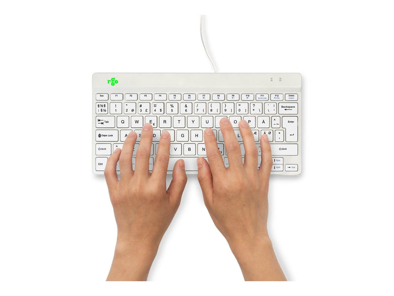 R-Go Tools R-Go Compact Break - keyboard - with integrated break indicator - QWERTY - Nordic - white Input Device - Tastatur - Nordic ISO - Weiss
