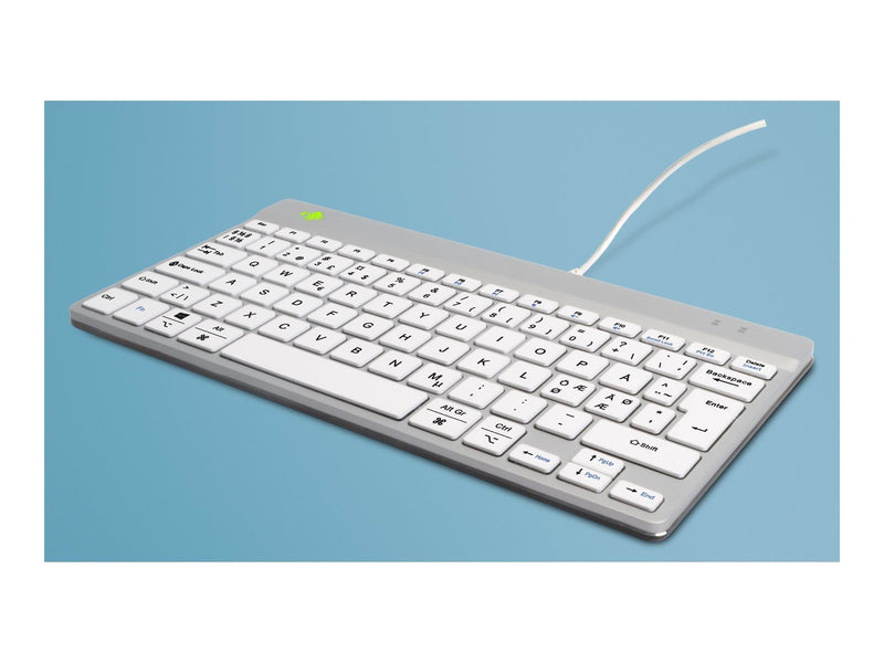 R-Go Tools R-Go Compact Break - keyboard - with integrated break indicator - QWERTY - Nordic - white Input Device - Tastatur - Nordic ISO - Weiss