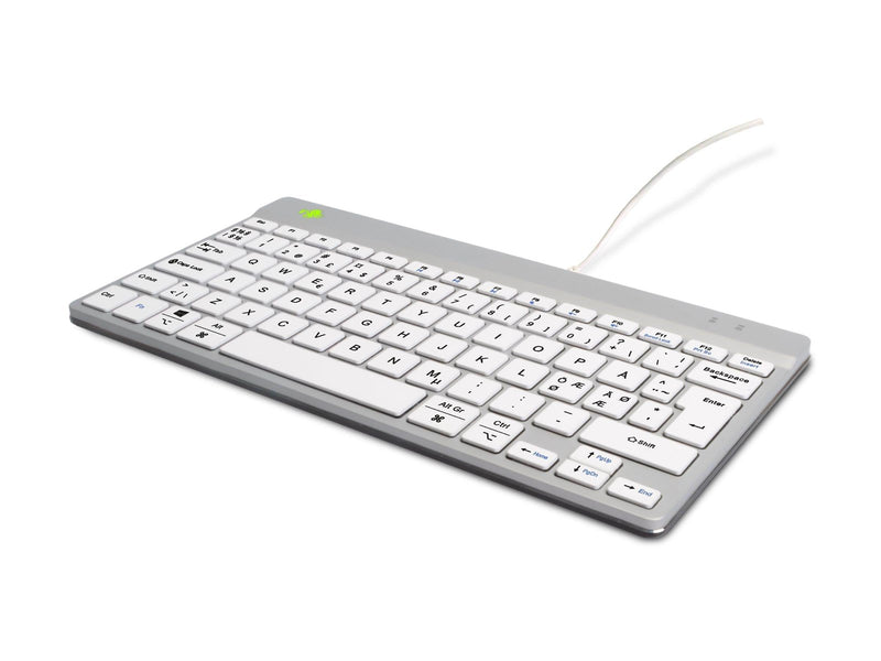 R-Go Tools R-Go Compact Break - keyboard - with integrated break indicator - QWERTY - Nordic - white Input Device - Tastatur - Nordic ISO - Weiss