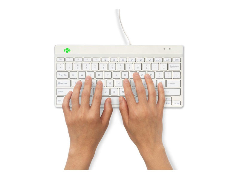 R-Go Tools R-Go Compact Break - keyboard - with integrated break indicator - QWERTY - US - white Input Device - Tastatur - Englisch (US) - Weiss