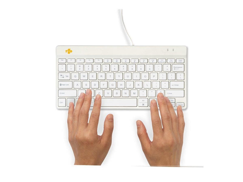 R-Go Tools R-Go Compact Break - keyboard - with integrated break indicator - QWERTY - US - white Input Device - Tastatur - Englisch (US) - Weiss