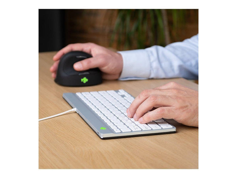 R-Go Tools R-Go Compact Break - keyboard - with integrated break indicator - QWERTY - US - white Input Device - Tastatur - Englisch (US) - Weiss