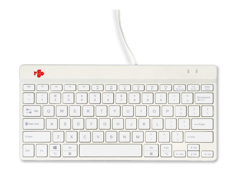 R-Go Tools R-Go Compact Break - keyboard - with integrated break indicator - QWERTY - US - white Input Device - Tastatur - Englisch (US) - Weiss