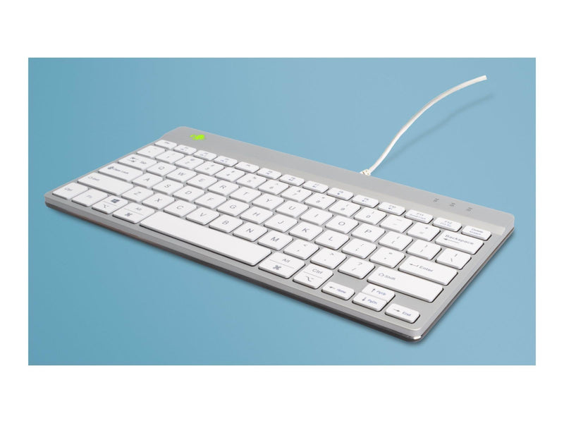 R-Go Tools R-Go Compact Break - keyboard - with integrated break indicator - QWERTY - US - white Input Device - Tastatur - Englisch (US) - Weiss