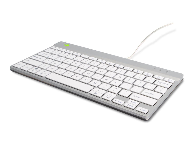 R-Go Tools R-Go Compact Break - keyboard - with integrated break indicator - QWERTY - US - white Input Device - Tastatur - Englisch (US) - Weiss