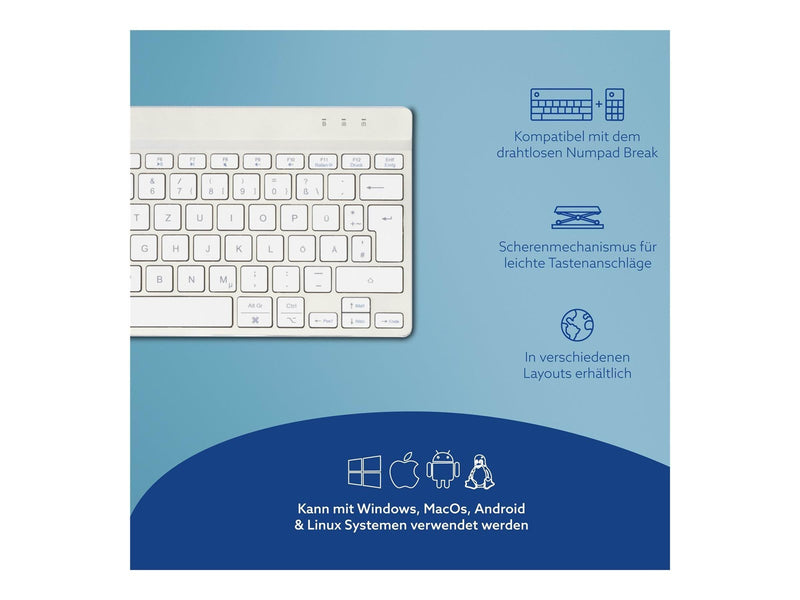 R-Go Tools R-Go Ergonomic Keyboard Compact break - Tastatur - Deutsch - Weiss