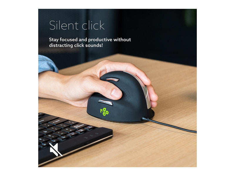 R-Go Tools R-Go HE Mouse Ergonomic Mouse Large Left - Maus (Silber)