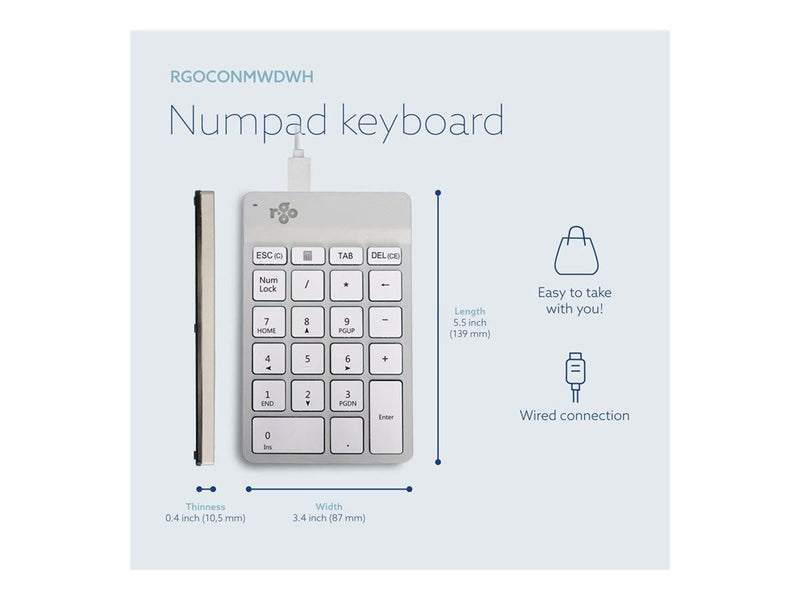 R-Go Tools R-Go Numpad Break - keypad - white - Numpad - Weiss