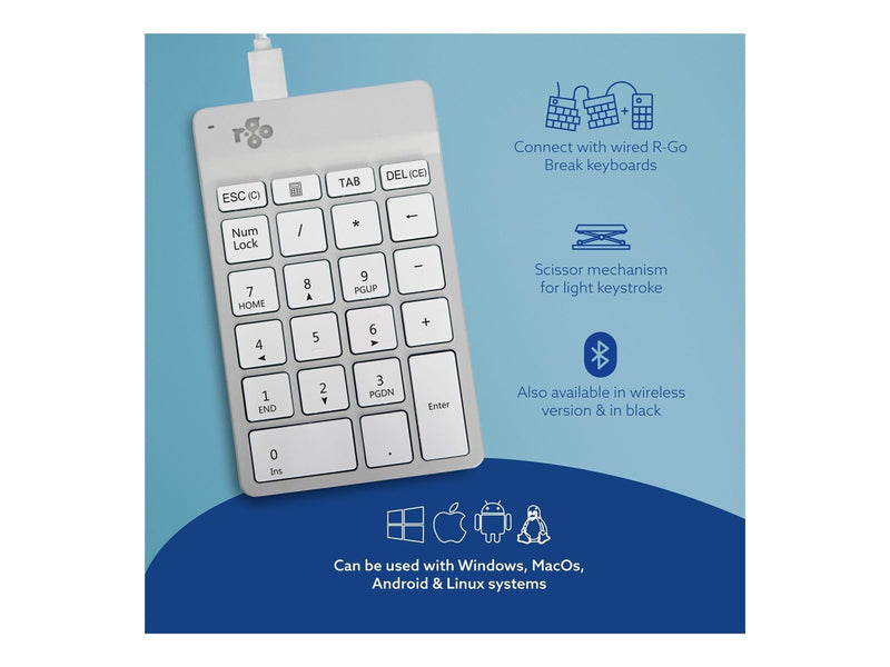 R-Go Tools R-Go Numpad Break - keypad - white - Numpad - Weiss