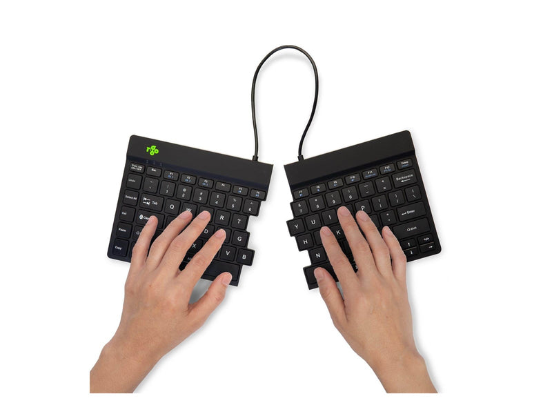 R-Go Tools R-Go Split Break - keyboard - with integrated break indicator - QWERTY - US - black - Tastatur - Englisch (US) - Schwarz