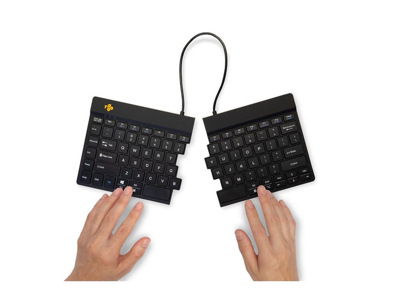 R-Go Tools R-Go Split Break - keyboard - with integrated break indicator - QWERTY - US - black - Tastatur - Englisch (US) - Schwarz