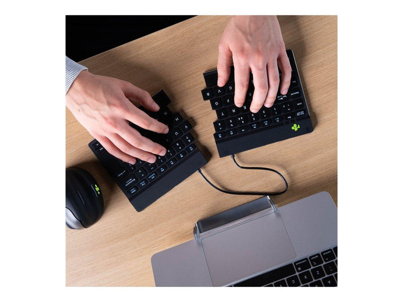 R-Go Tools R-Go Split Break - keyboard - with integrated break indicator - QWERTZ - German - black - Tastatur - Deutsch - Schwarz