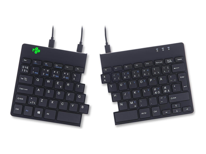 R-Go Tools R-Go Split Ergonomisk tastatur QWERTY (Nordic) sort kablet - Tastatur - Nordic ISO - Schwarz